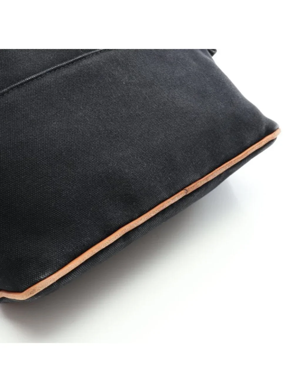 Hermes Pouch Bolide MM Black Canvas Leather